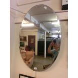 Oval bevelled glass mirror