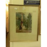 Framed and glazed watercolour of woodland scene, signed Sutton