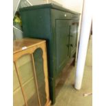 19th Century painted pine cupboard lacking base