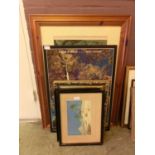 Collection of framed and unframed artworks incl. photographic prints, prints of ladies, Egyptian