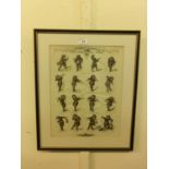 Framed and glazed print depicting violinist titled, 'Der Carneval von Denedig'