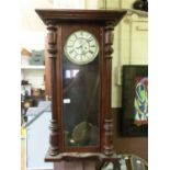Early 20th Century walnut cased drop dial clock