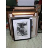 A selection of framed and glazed prints, watercolours etc. of various subjects to include cats and
