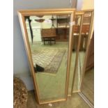 Three gilt framed bevel glass rectangular wall mirrors