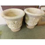 A pair of modern stoneware garden planters