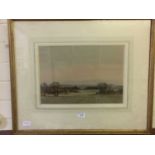 A framed and glazed watercolour of countryside by Edward Thomas Holding RWS