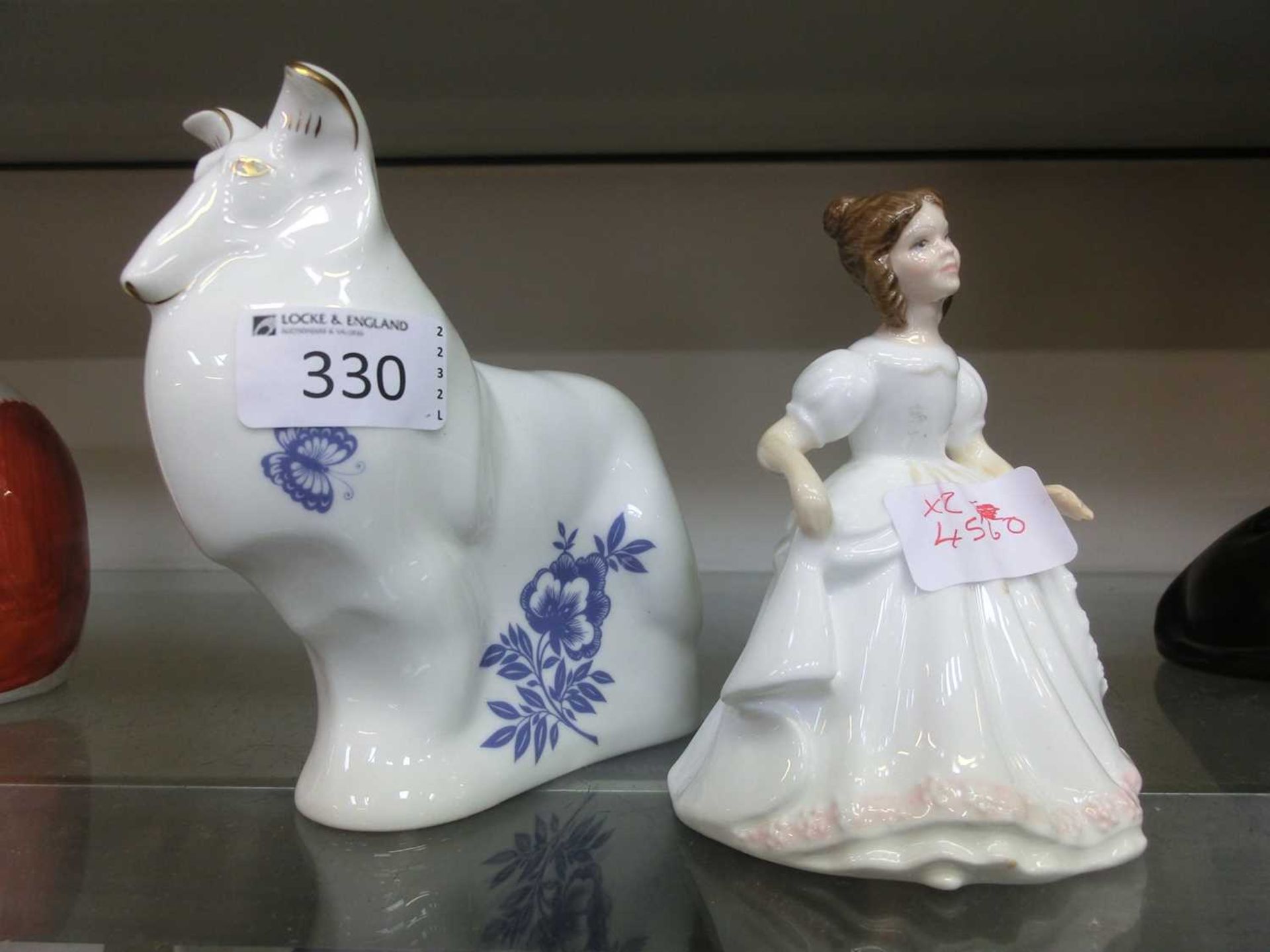 2 ceramic figurines incl. Royal Doulton Amanda HN3635 and Royal Crown Derby Imari blue figurine