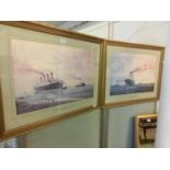 Two gilt framed and glazed prints of the Titanic