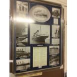 A reproduction framed Titanic poster