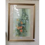 A framed and glazed watercolour of still life signed S.Parker