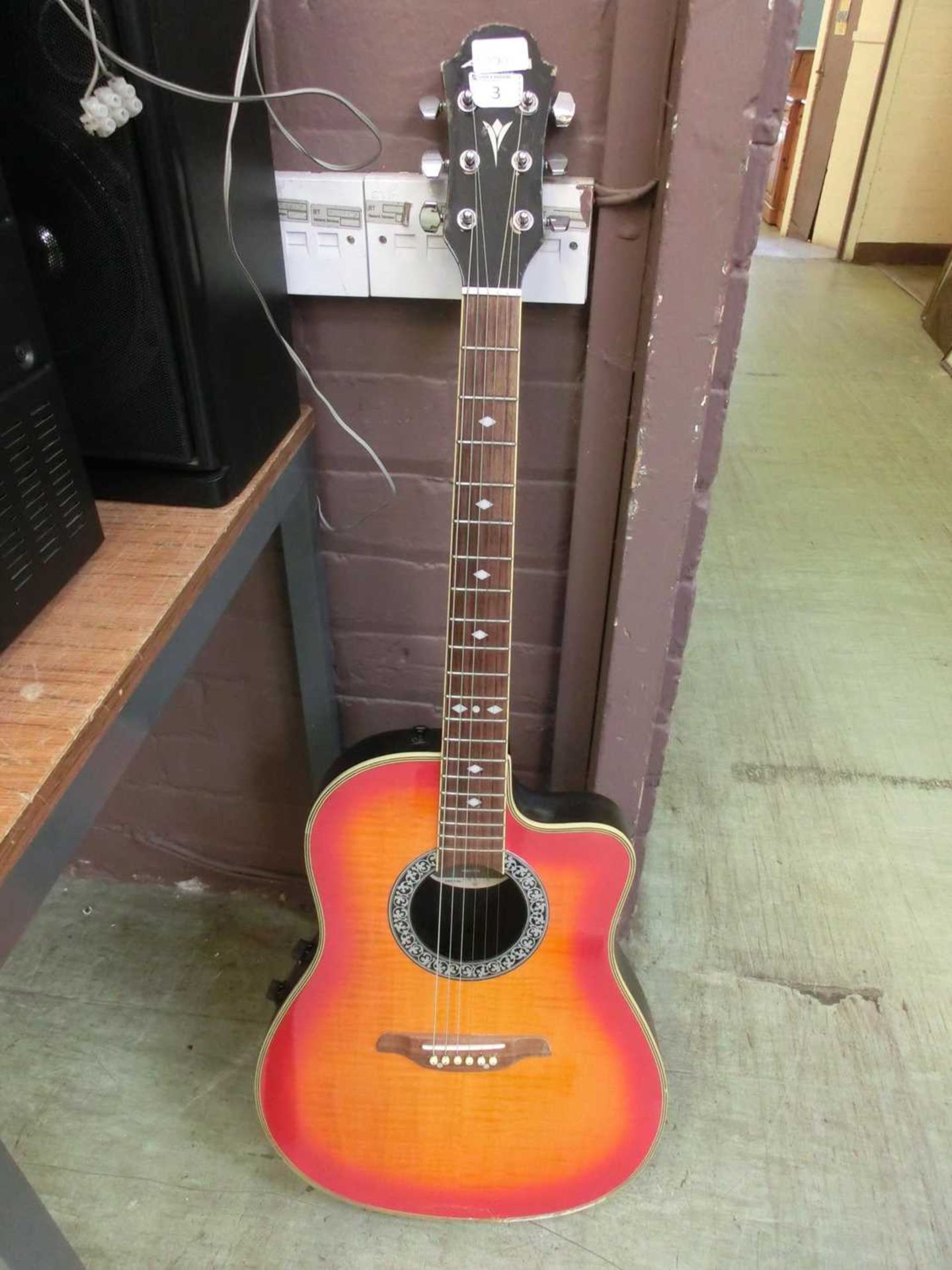 An Aria model AMB-35 semi acoustic guitar