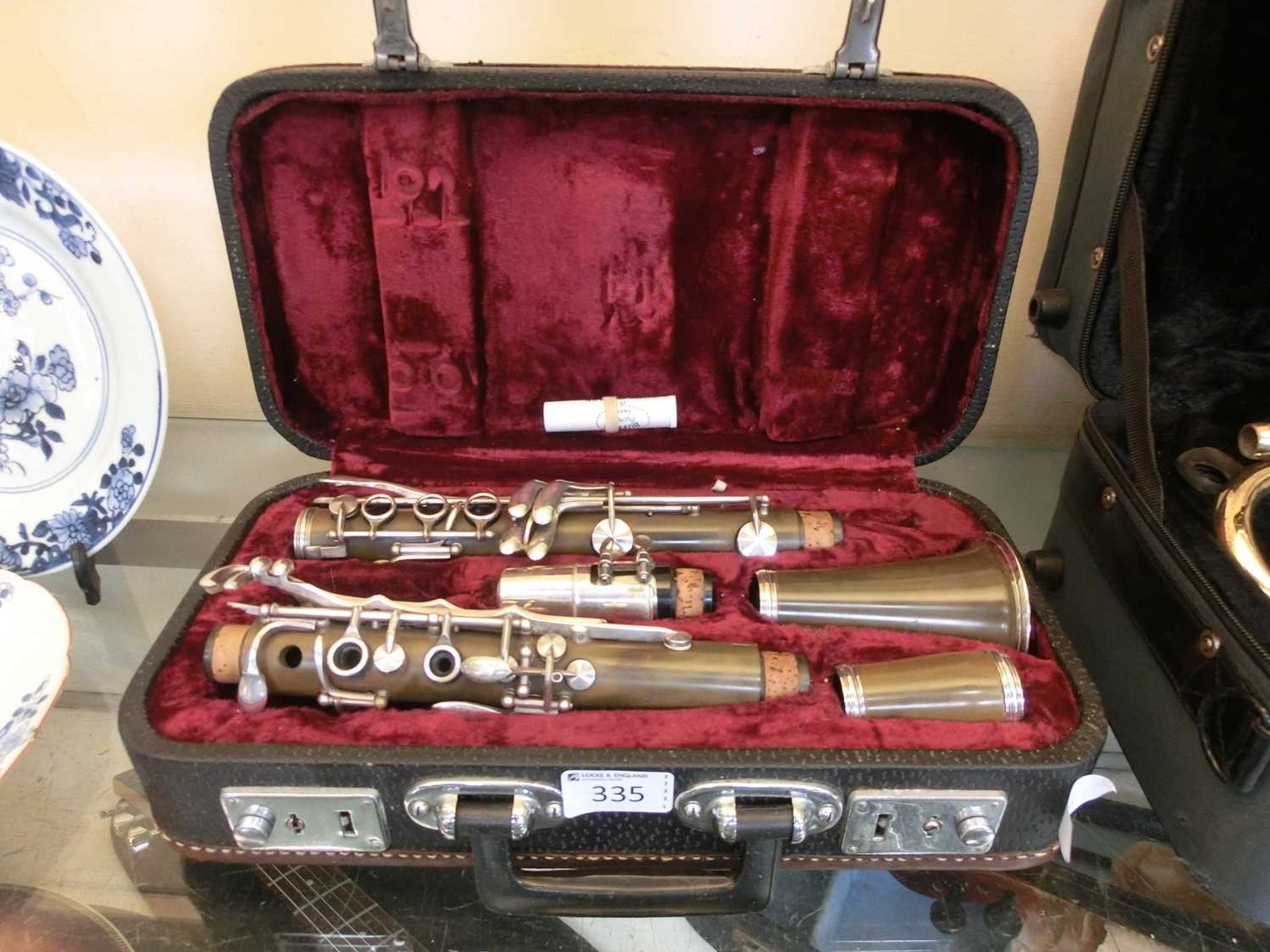 A cased Lark clarinet