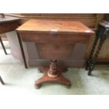 A 19th century mahogany work box (A/F)