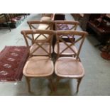 A set of four reproduction bent wood style chairs