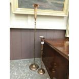 Two metalwork candlesticks