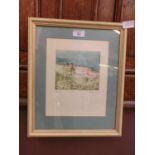 A framed and glazed limited edition print 1/50 titled 'Deya' signed Ann Edmondson