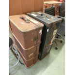 Two early 20th century metal bound travelling trunks