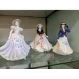 A Royal Worcester figurine 'Catherine' together with a Royal Worcester figurine 'Caroline' and a