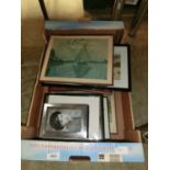 A tray of assorted prints and picture frames