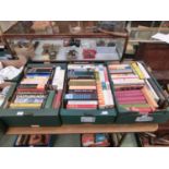 Three trays of assorted hardback books to include reference books on the First World War, etc