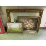 A selection of framed and glazed prints and oil paintings to include landscape scenes