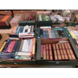 Four trays of hardback books to include Cassell's history of England, books on Winston Churchill,