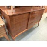 An Alfred Cox mahogany sideboard with two cupboards and three central drawersMinor marks and