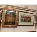 A framed and glazed print of Thomas Shelton together with one of 'Famous English Football Players