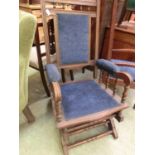 An American style walnut rocking chair