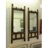 A pair of 19th century trampwork mirrors