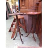 A near pair of early 20th century mahogany wine tables