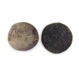 Two Charles I silver hammered shillings