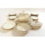 An extensive 19th century Royal Worcester Vitreous white and gilt table service to include dinner