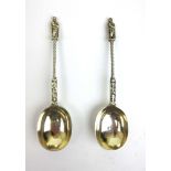 A pair of Edwardian silver apostle spoons. Hallmarked for London 1903, makers mark 'C&S Co Ld'.