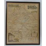 Thomas Kitchin 18th centuryhand coloured map of Warwickshireengraving54 cm x 69 cm