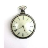 A George III silver verge fusee pair cased pocket watch, the movement signed 'Jas Barton (?)