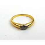 An 18ct gold and marquise cut diamond solitaire ring, the stone approximately 0.25ct. Approx