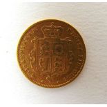 A Queen Victoria gold half sovereign dated 1852