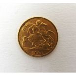 An Edward VII gold half sovereign dated 1902