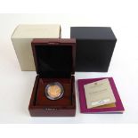 A Queen Elizabeth II 2022 Piedfort Proof Sovereign with box and COA