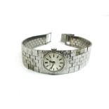 A ladies 9ct white gold Bulova mechanical wristwatch. Approx weight 37.8g