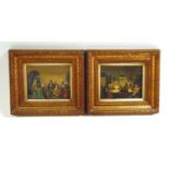 19th century schoola pair of interior scenesoil on board (2)23 cm x 18 cm