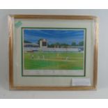 A Warwicks v Durham 1994 cricket print, signed by the Warwickshire Squad including Brian Lara.78