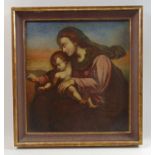 19th century Continental schoolMadonna and childoil on canvasunsigned58 cm x 64 cmRestored.