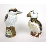 A Royal Crown Derby paperweight in the form of a Kookaburra together with one in the form of a