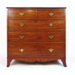 an early 19th century mahogany chest of two short drawers over three graduated drawers on splay feet