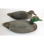 A pair of late 19th/early 20th century painted wooden decoy ducks, l. 50 cm