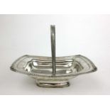 An Edwardian silver basket of rectangular form. Hallmarked for London 1902, makers marks for
