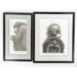 Gary Hodges (b. 1954)Two limited edition prints, 'Chimpanzee' 281/850 and 'Plea For the