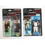 A Star Wars Return of the Jedi figure 'Ree-Yee' together with 'Klaatu (Skiff Guard Outfit)' and card